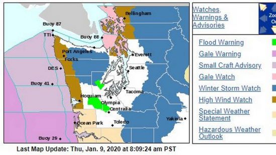 National Weather Service map