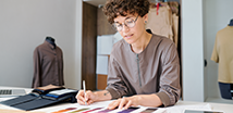 Photo of a business owner going over paperwork