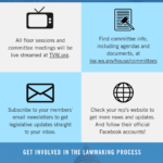 Infographic offering various ways Washingtonians can be involved with their legislature during the 2021 remote session. please refer to options on the Legislature’s Americans with Disabilities Act Information https://leg.wa.gov/legislature/pages/adainfo.aspx page.