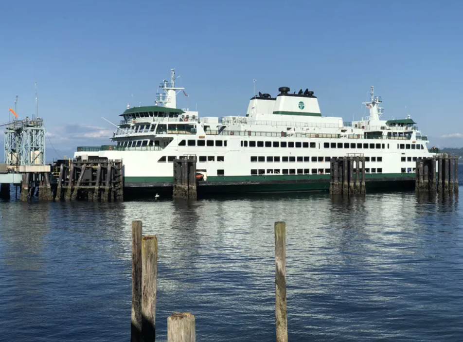 The ferry Mukilteo docks at the Clinton terminal in south Whidbey Island in 2019. Clinton is scheduled to get electric ferry power in 2027.