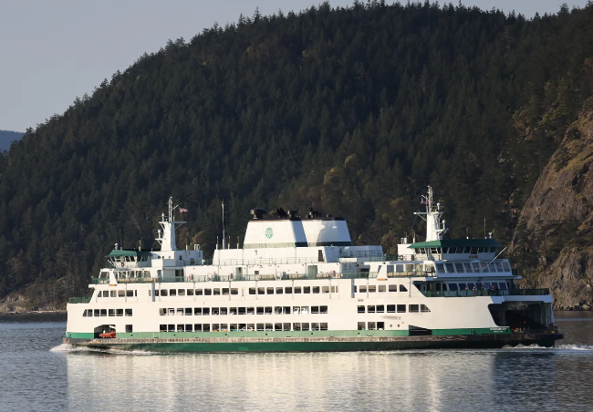 The M/V Suquamish sails to the San Juan Islands this month. Crew shortages and other troubles made Memorial Day weekend travel difficult for those using Washington State Ferries.