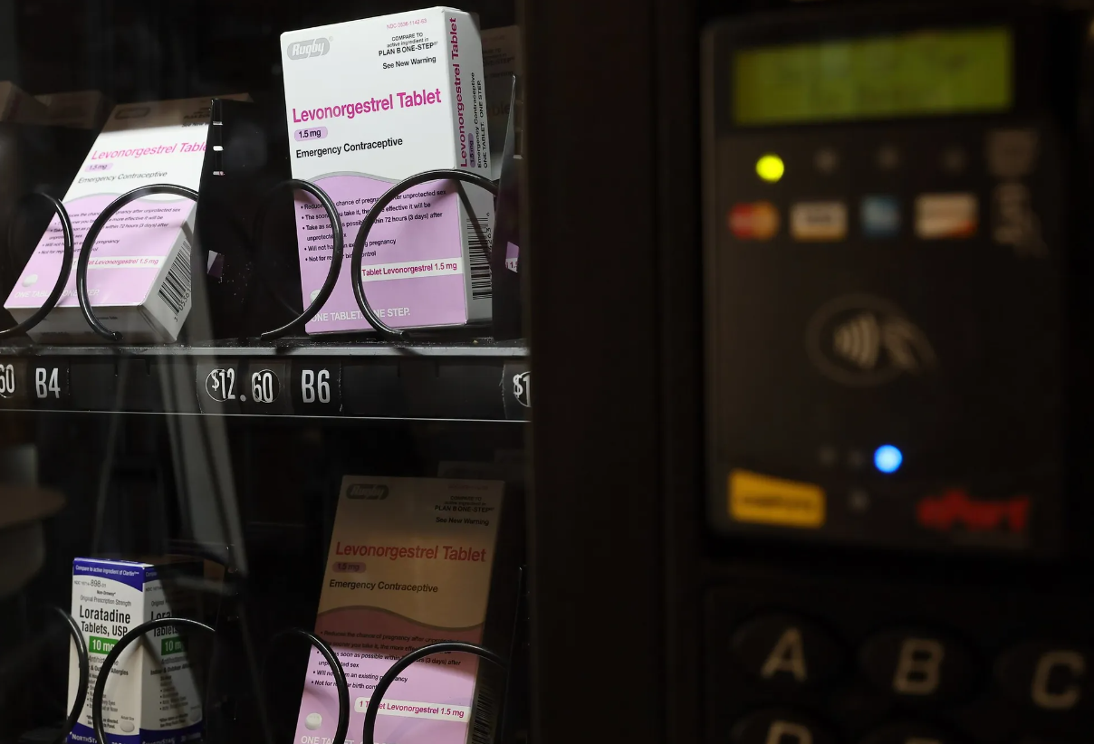 University of Washington’s sole emergency contraception vending machine at Odegaard Library on June 2 in Seattle
