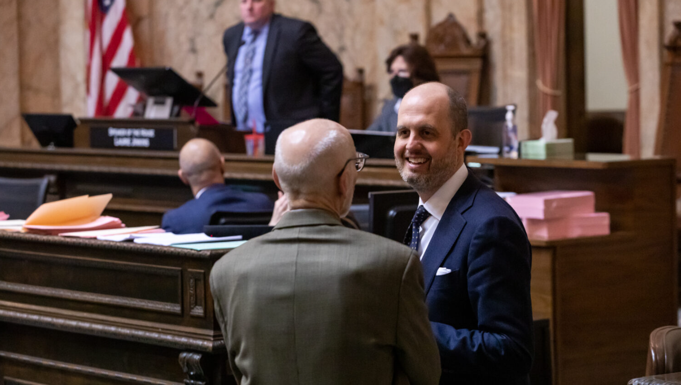 Rep. Drew Hansen, D-Bainbridge Island, was appointed to a vacant state Senate seat on Aug. 23, 2023. He is pictured on the House floor in the 2023 session.