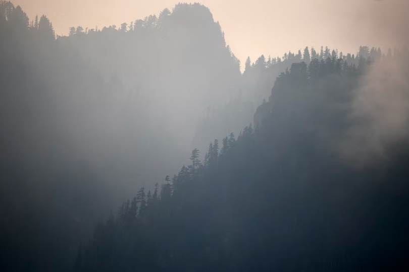 Smoke from the Bolt Creek Fire is shown on Monday, September 12, 2022, along Reiter Road outside of Index.
