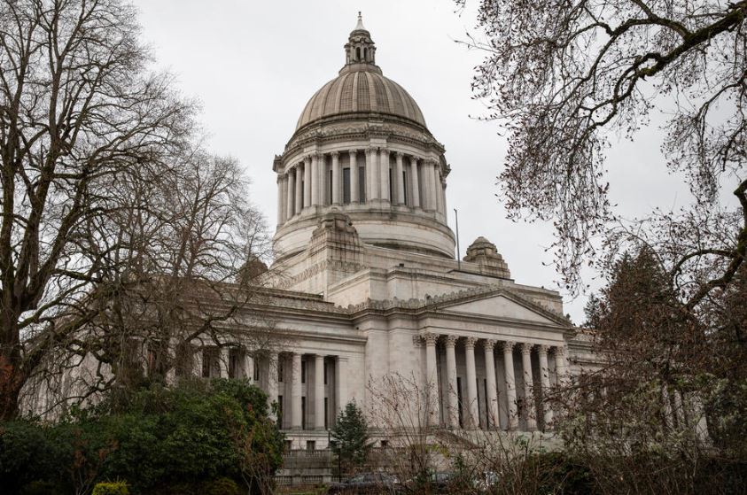The Washington State Capitol in Olympia in a January 2023 photo.