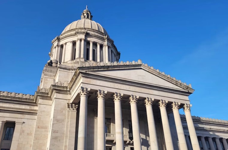 The Washington Legislative Building seen on March 7, 2024, the final day of this year's legislative session.