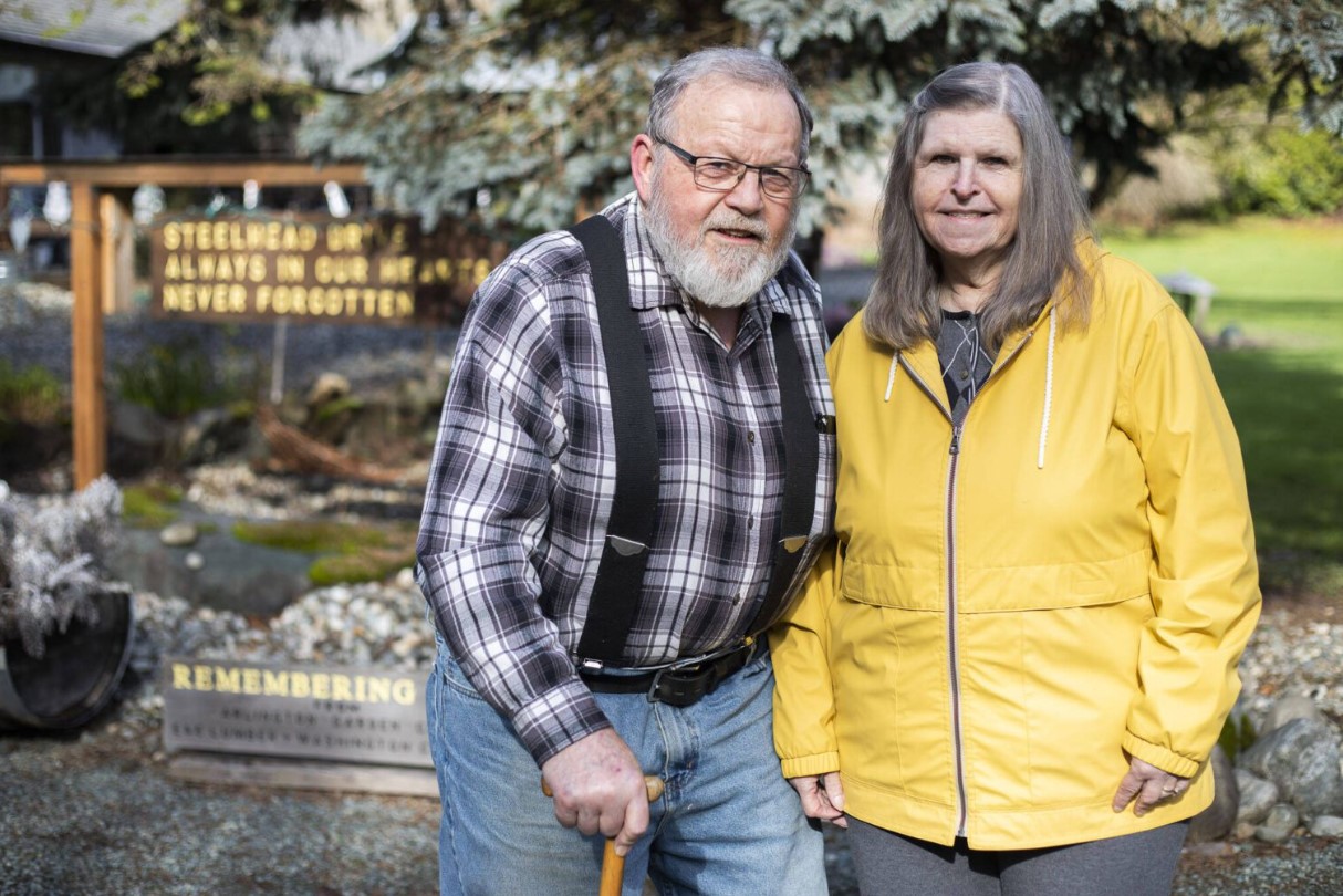 Ron and Gail Thompson at their home on Monday, March 4, 2024 in Oso, Washington.
