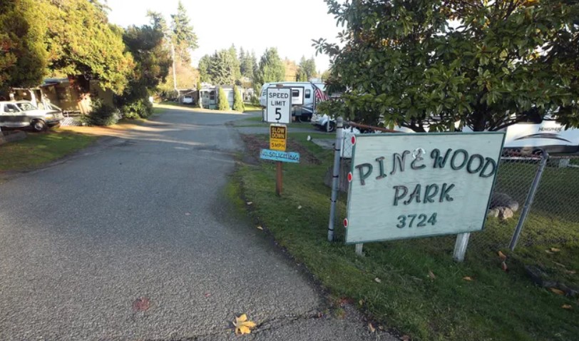 The entrance to Pinewood Park in Bremerton on Tuesday Nov. 14, 2023