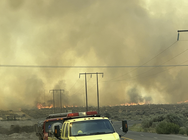 The Big Horn fire is burning on 50,000 acres in the eastern Columbia River Gorge between Goldendale and Boardman. (Dept. of Natural Resources)