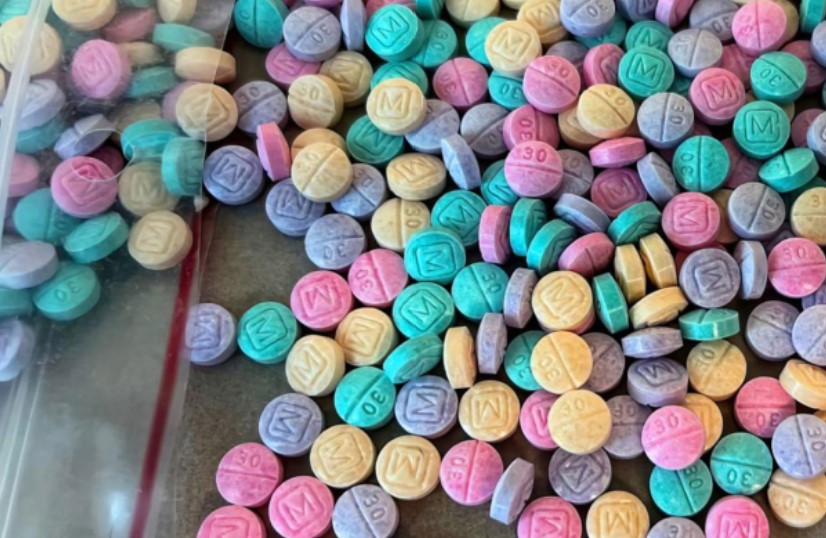 Rainbow fentanyl pills and powder come in a variety of colors, shapes and sizes. (Drug Enforcement Administration/TNS)