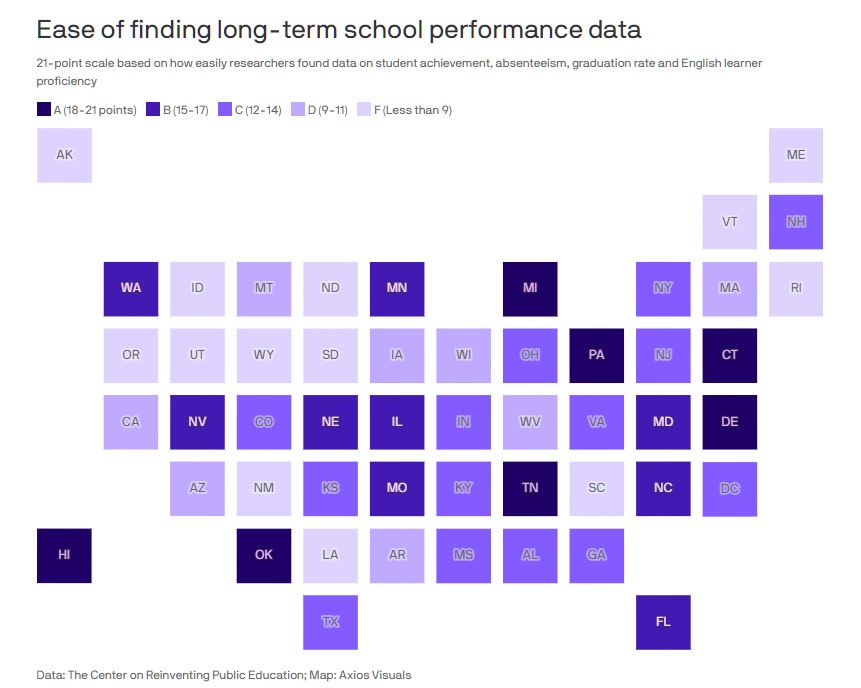 Data: The Center on Reinventing Public Education; Map: Axios Visuals