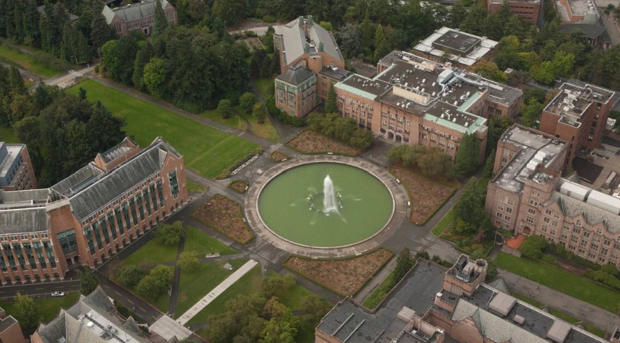 Aerial view of the University of Washington campus in Seattle, Wash. MERRILL IMAGES Getty Images