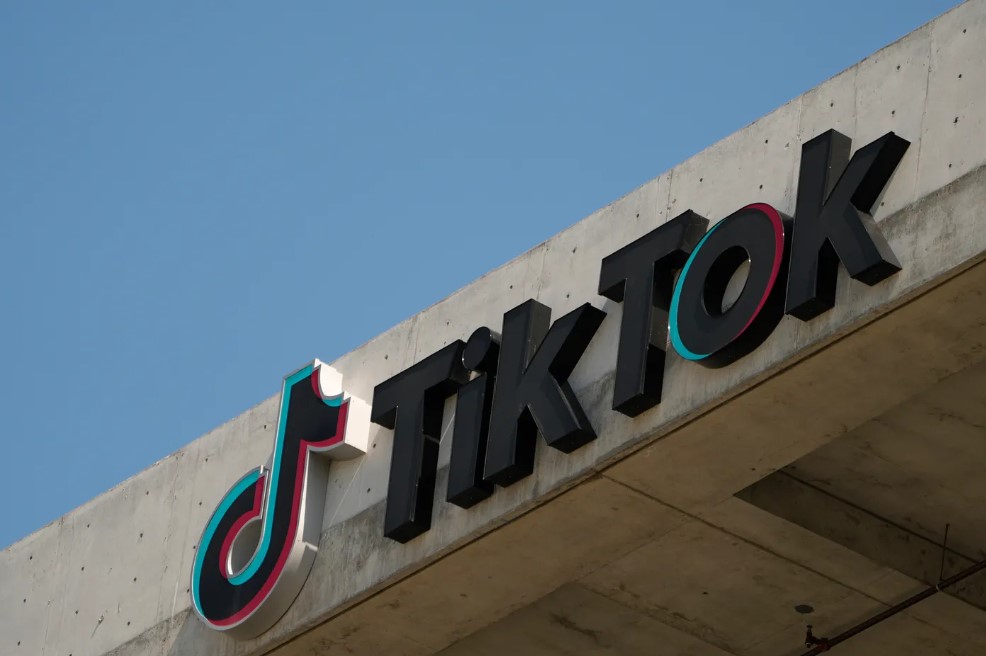 The TikTok logo on a building in Culver City, Calif., March 11, 2024. (AP Photo / Damian Dovarganes)