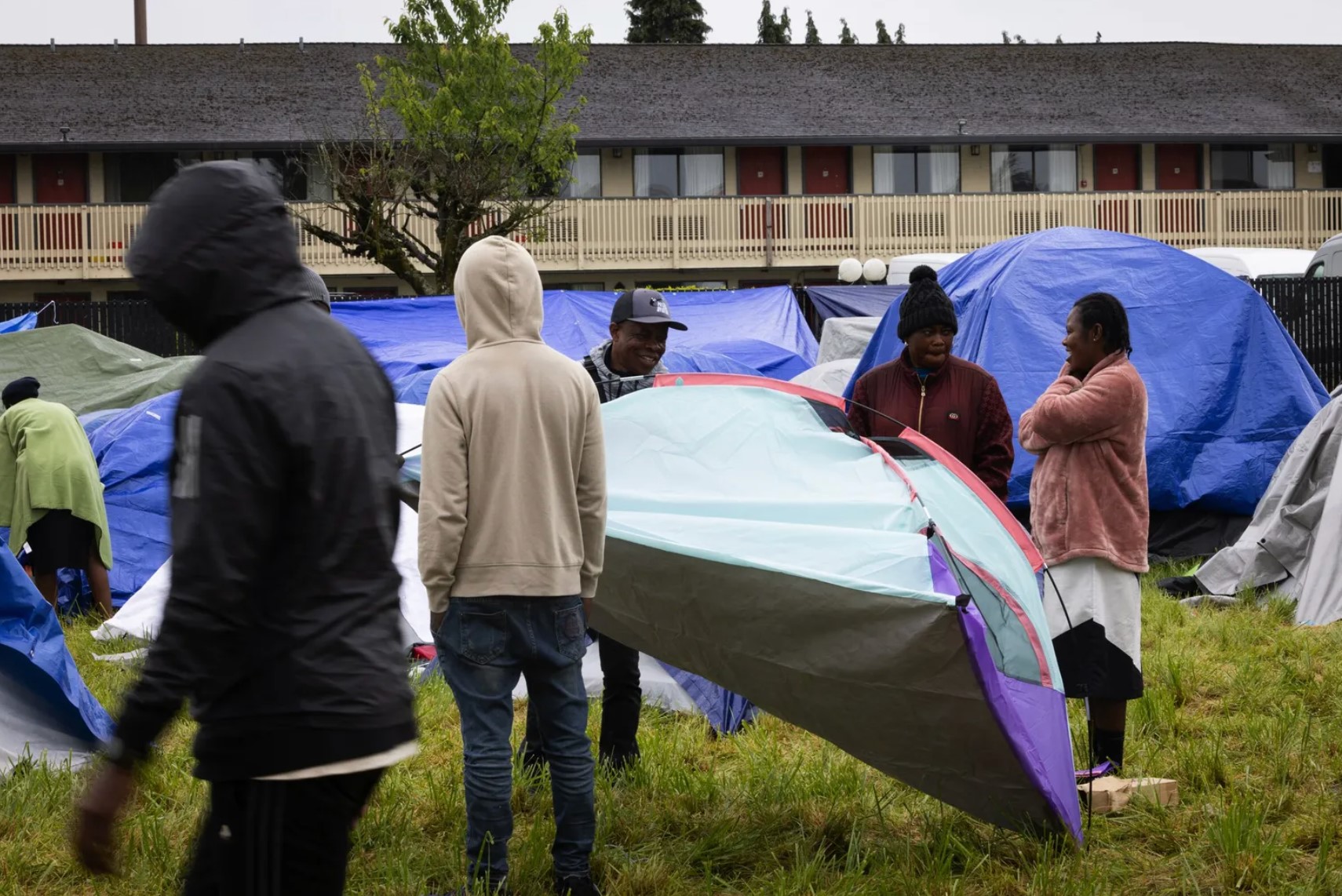 A state program launched Friday to help reduce the number of asylum-seekers who are living homeless or in piecemeal housing throughout the state. (Ken Lambert / The Seattle Times)