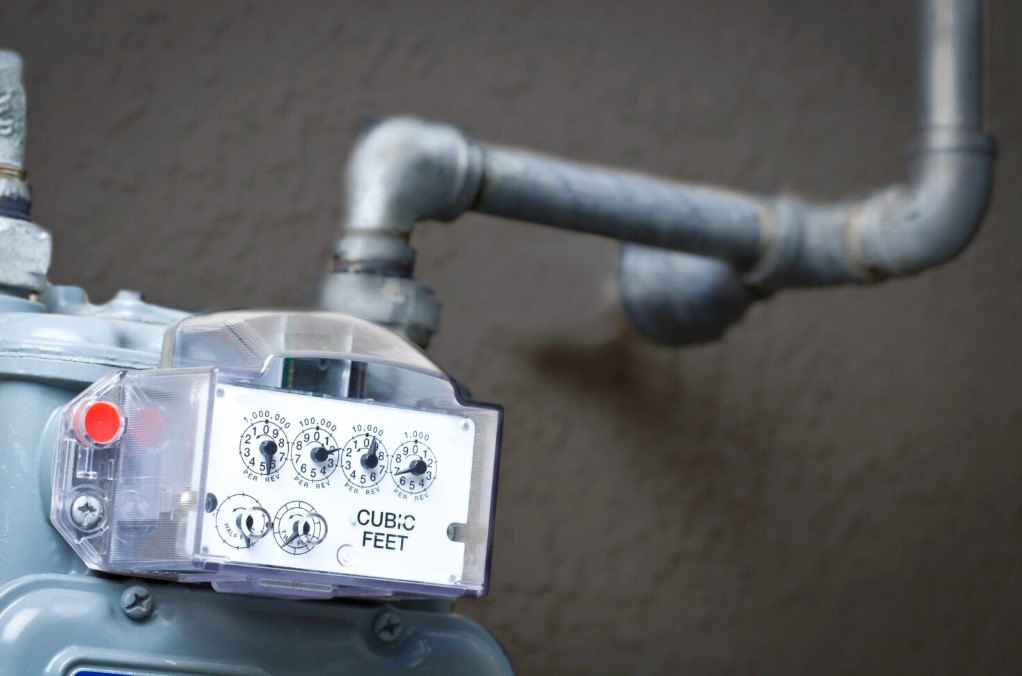 Close up of a gas meter