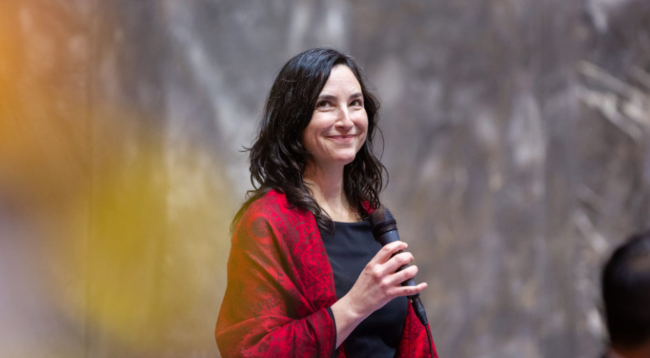 Washington state Sen. Rebecca Saldana, D-Seattle, is seen on the Senate floor in April 2023. (Legislative Support Services)