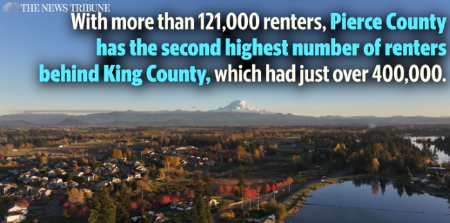 With more than 121,000 renters, Pierce County has the second highest number of renters behind King County, which had just over 400,000. However, Pierce County has a higher rate of evictions than King County. By Pete Caster | Cameron Sheppard