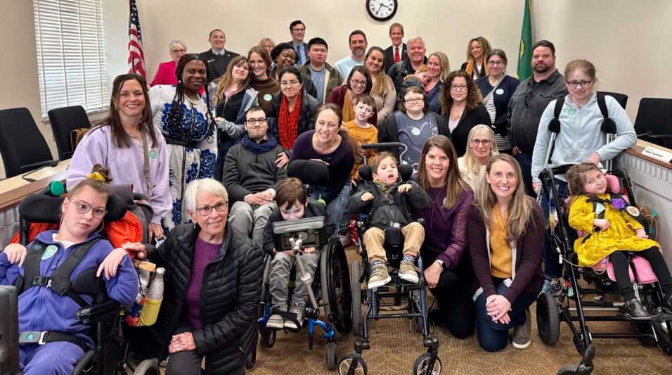 Families of children with developmental disabilities testified in front of a Washington House committee on Jan. 29. (Photo courtesy of Katie Scheid)