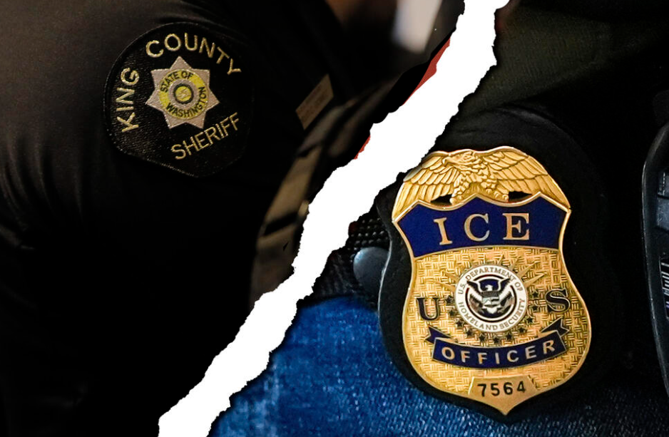 In a survey conducted by InvestigateWest and Cascade PBS, the majority of Washington sheriffs said they would focus their resources on public safety and local laws, not federal immigration enforcement. (Photo illustration by Genna Martin/Cascade PBS)