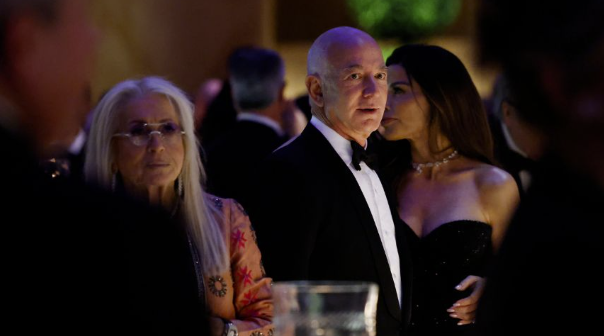 Jeff Bezos (2nd from right) attends a candlelight dinner for U.S. President-elect Donald Trump at the National Building Museum on January 19, 2025 in Washington, DC. (Photo: Anna Moneymaker, Getty Images)