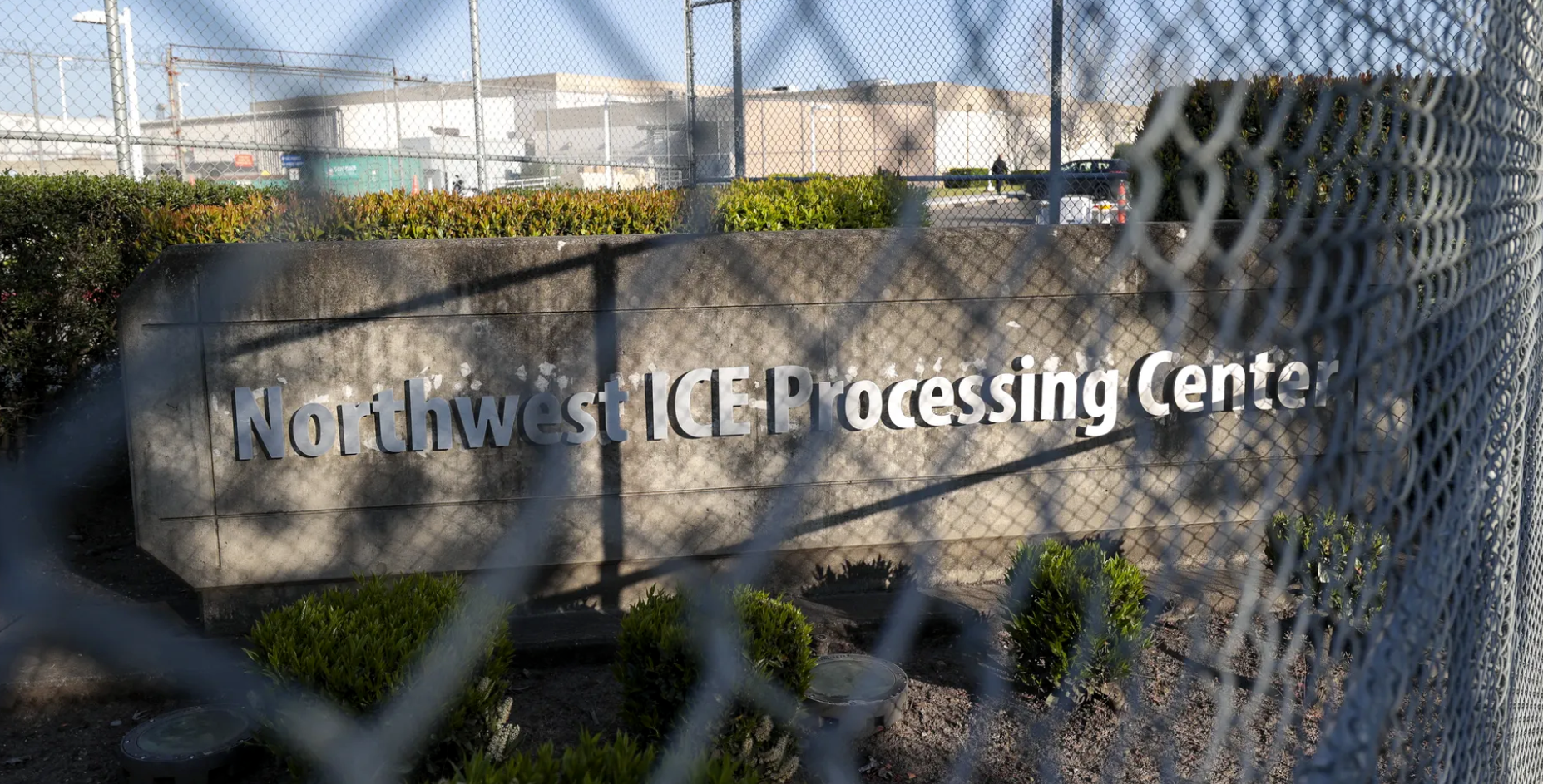 The Northwest ICE Processing Center in Tacoma is run by The GEO Group, a for-profit company. Photo: Jason Redmond/AFP via Getty Images