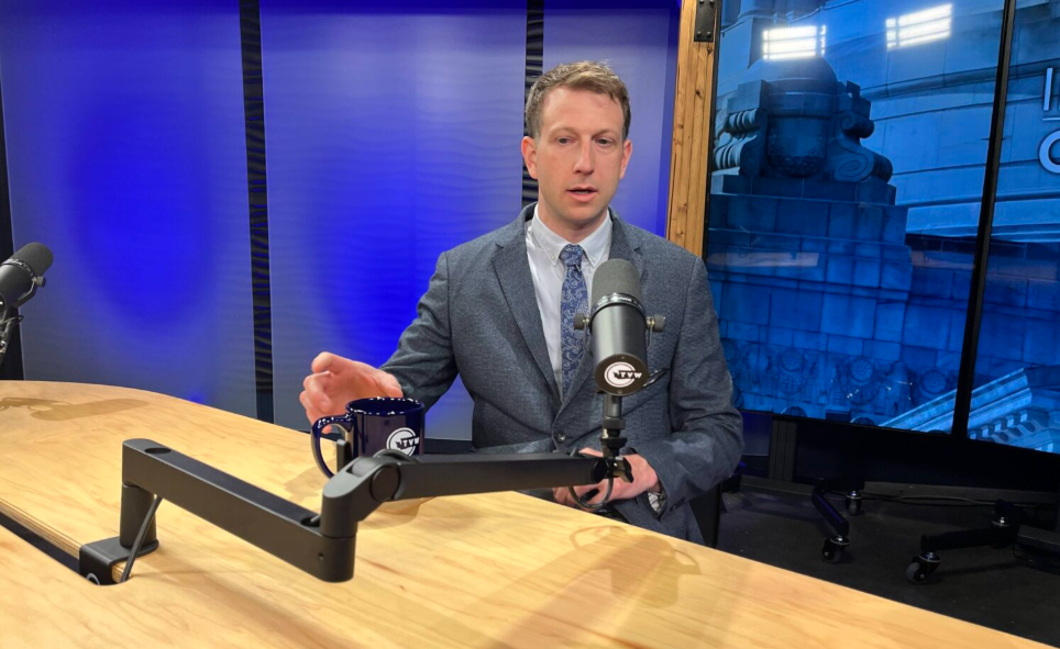 House Majority Leader Joe Fitzgibbon, D-West Seattle, on TVW’s Inside Olympia. (Photo courtesy of TVW)