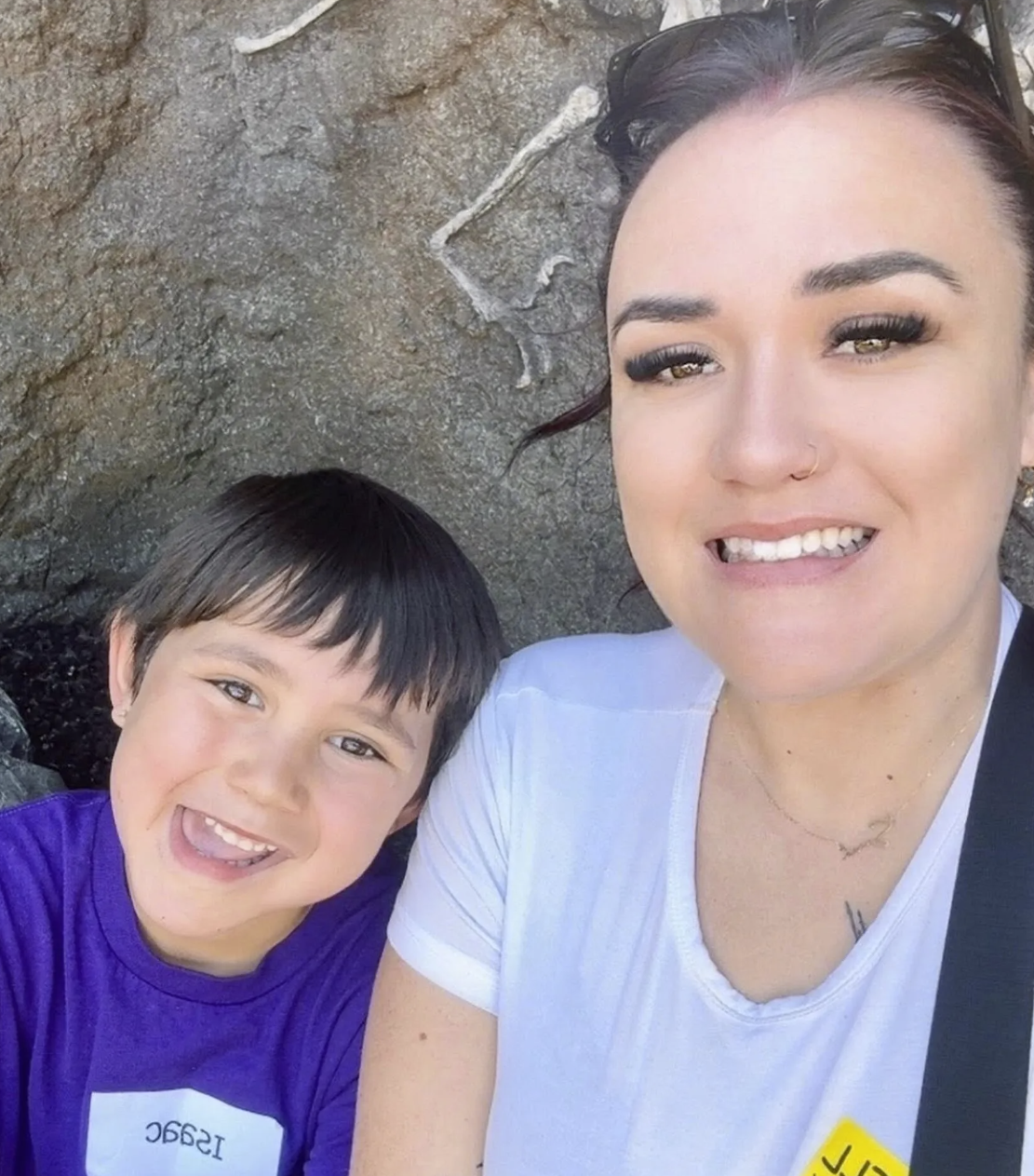 Sarah Shaw and her son, shortly after their release from ICE detention in Texas. (Courtesy of Gibbs Houston Pauw)