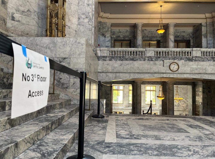 An intruder broke into the Washington state Legislative Building the night of Sunday, Oct. 5, but has since been taken into custody. Steve Bloom 