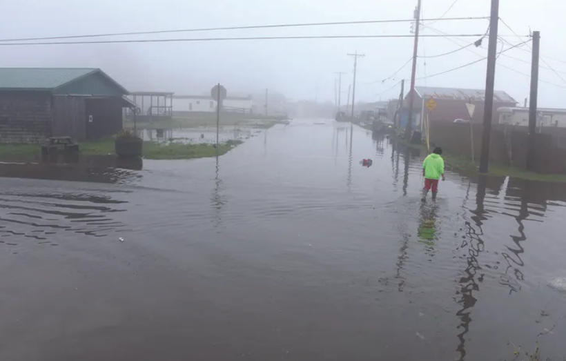 Tribal nations are on the front lines of climate change, such as at the Quinault Indian Nation on the Olympic Peninsula, which suffered a storm surge and flood in January 2021. (Larry Workman / Quinault Indian Nation)