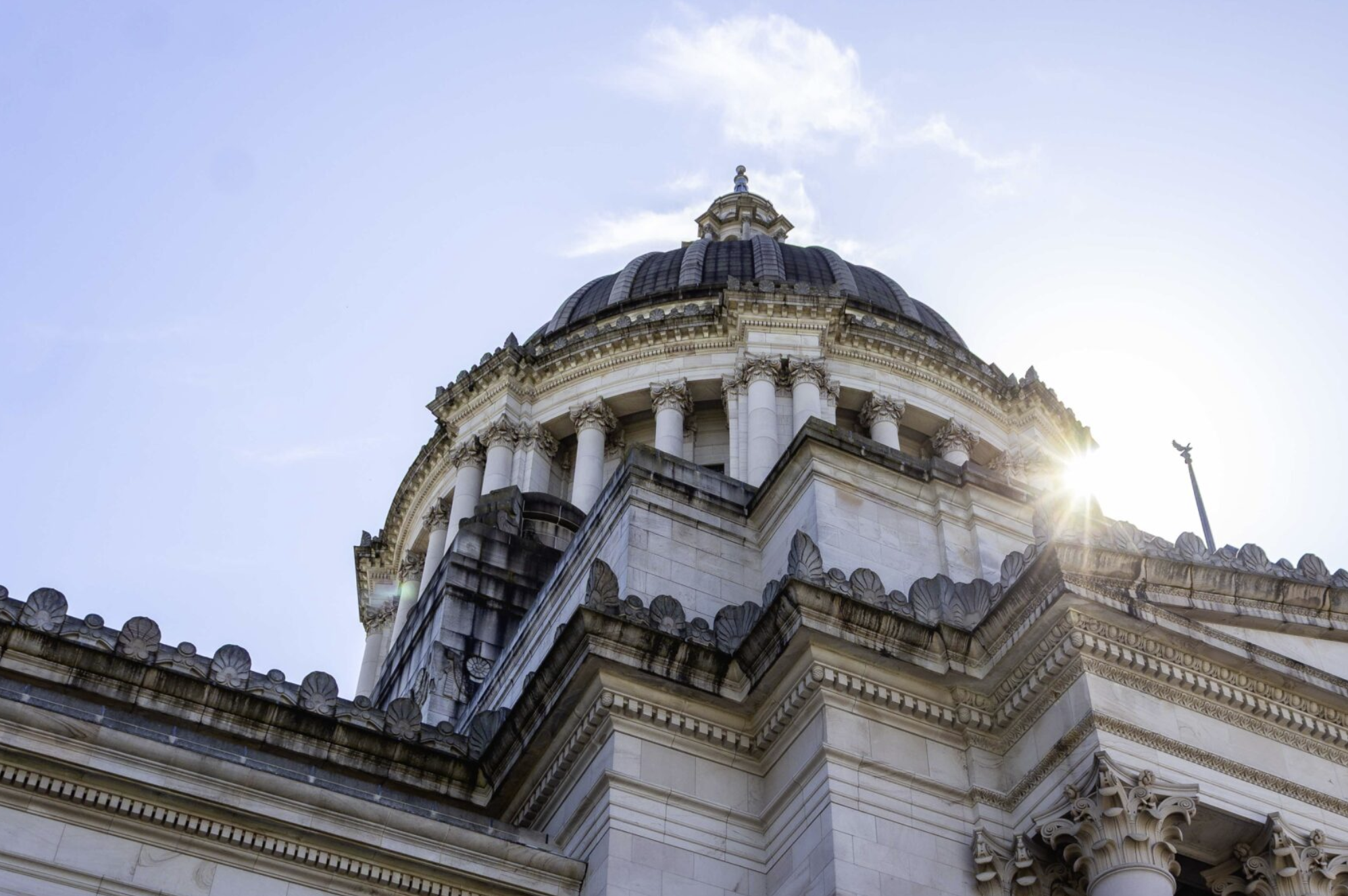 The Washington state Capitol on April 18, 2025. (Photo by Jacquelyn Jimenez Romero/Washington State Standard)