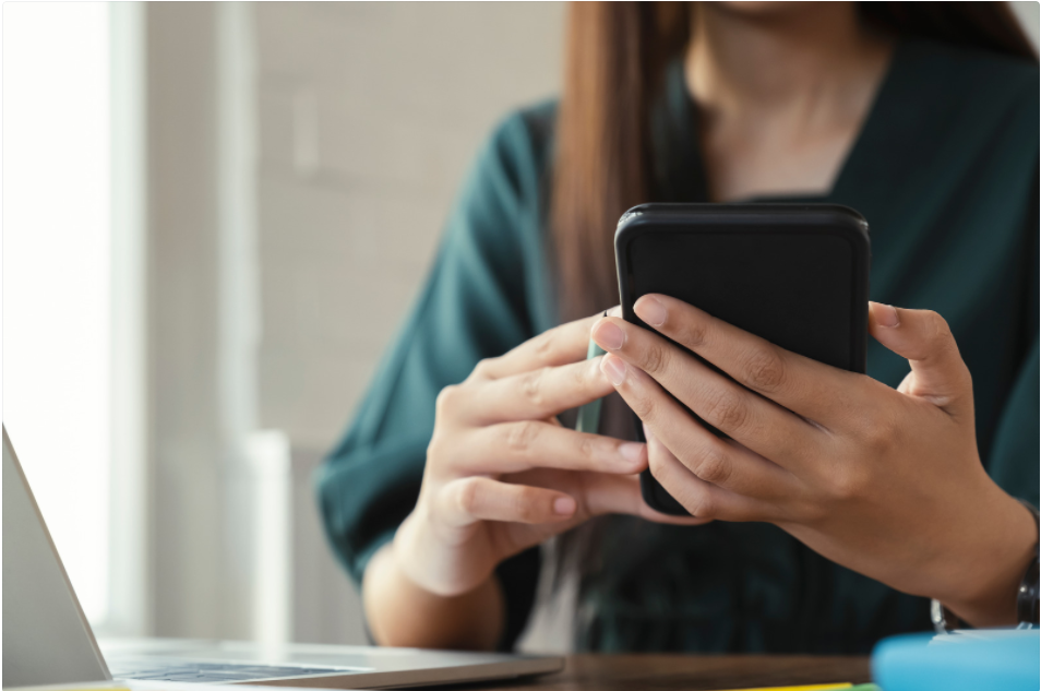 Phone in woman's hand