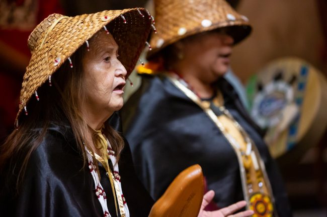 Native American women in the House chambers