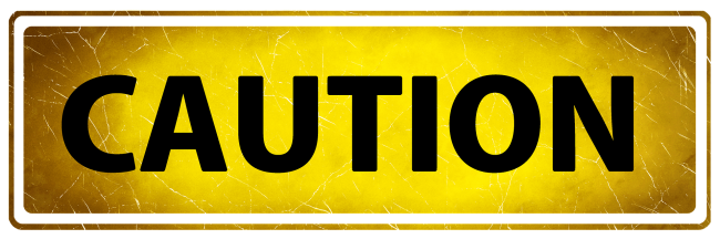 Yellow caution banner