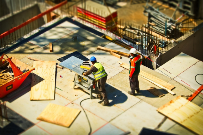 construction workers from above