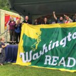 Washington Ready banner unfurled on state in Wright Park, Tacoma