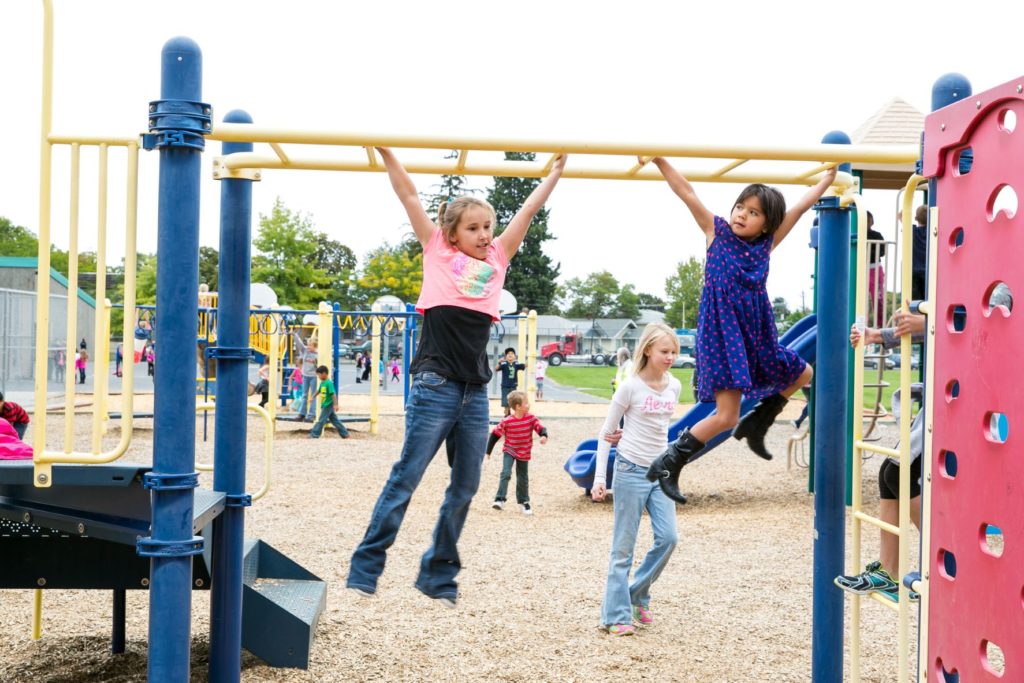 Playground scene at school