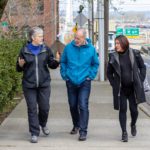 Jinkins, Fey, Trudeau walking on Tacoma downtown street