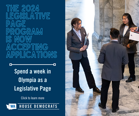 Olympia Page Program for the 2024 legislative session now open
