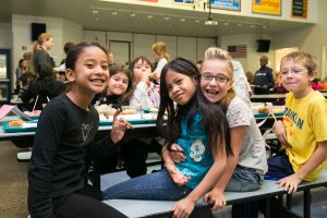 School children in lunchroom