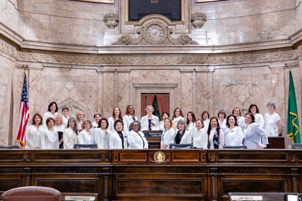 Members of the Washington State House of Representatives wearing white
