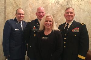 Rep. Leavitt with (from left to right) Lt. Colonel Arthur Paine, Colonel Kevin McMahan, Brigadier General Bryan Grenon 