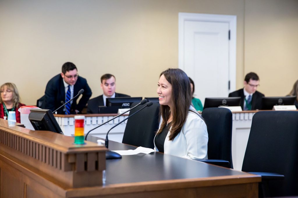 Rep. Davina Duerr testifying in committee