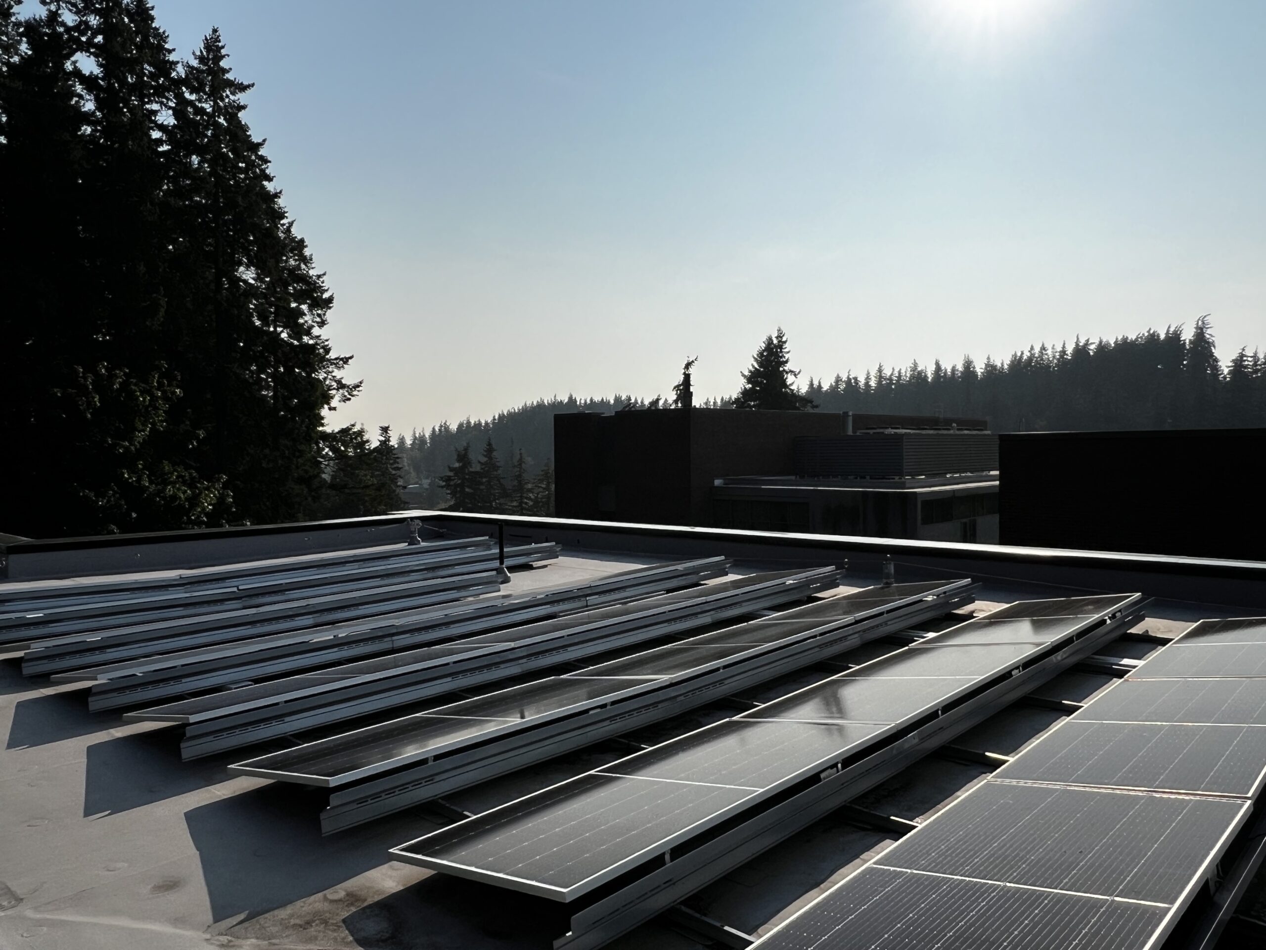 Solar panels above WWU’s SMATE building funded by state grants. October 3, 2025