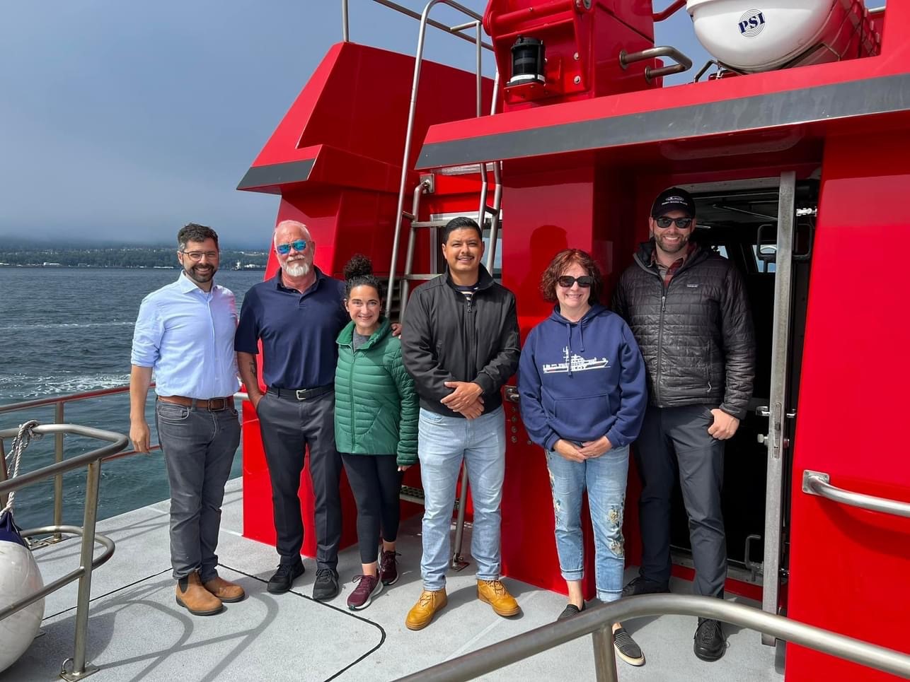 Rep. Cortes aboard a vessel with Puget Sound Pilots