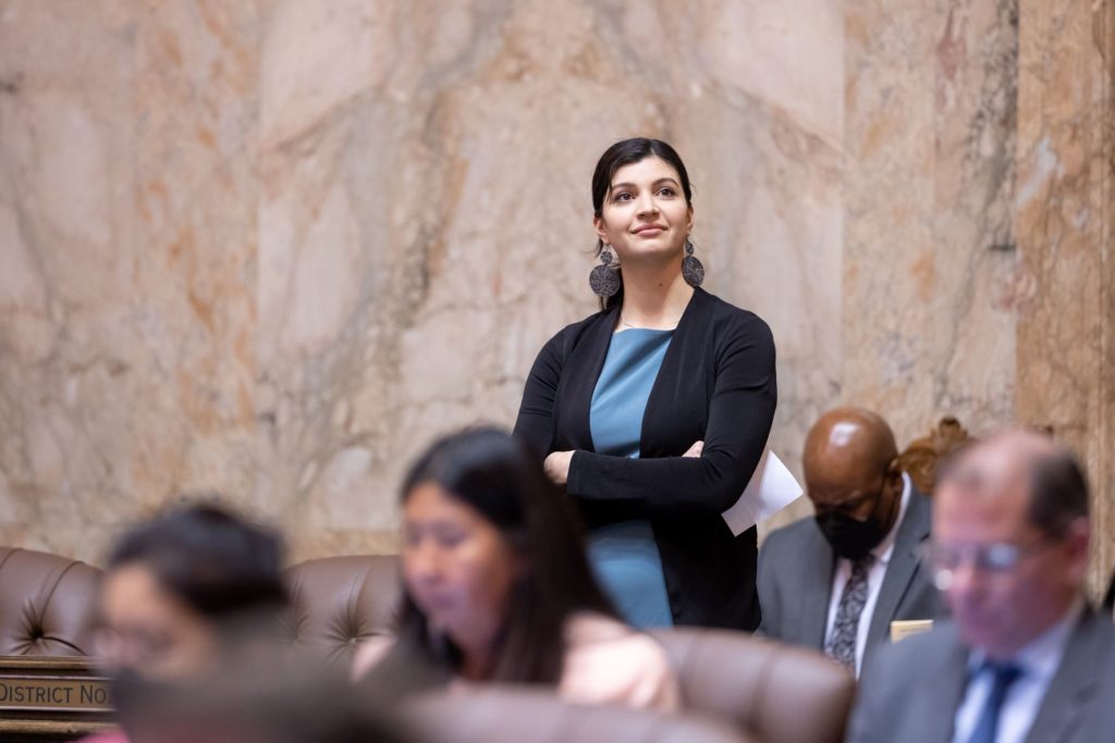 Rep. Mena on the House floor. 