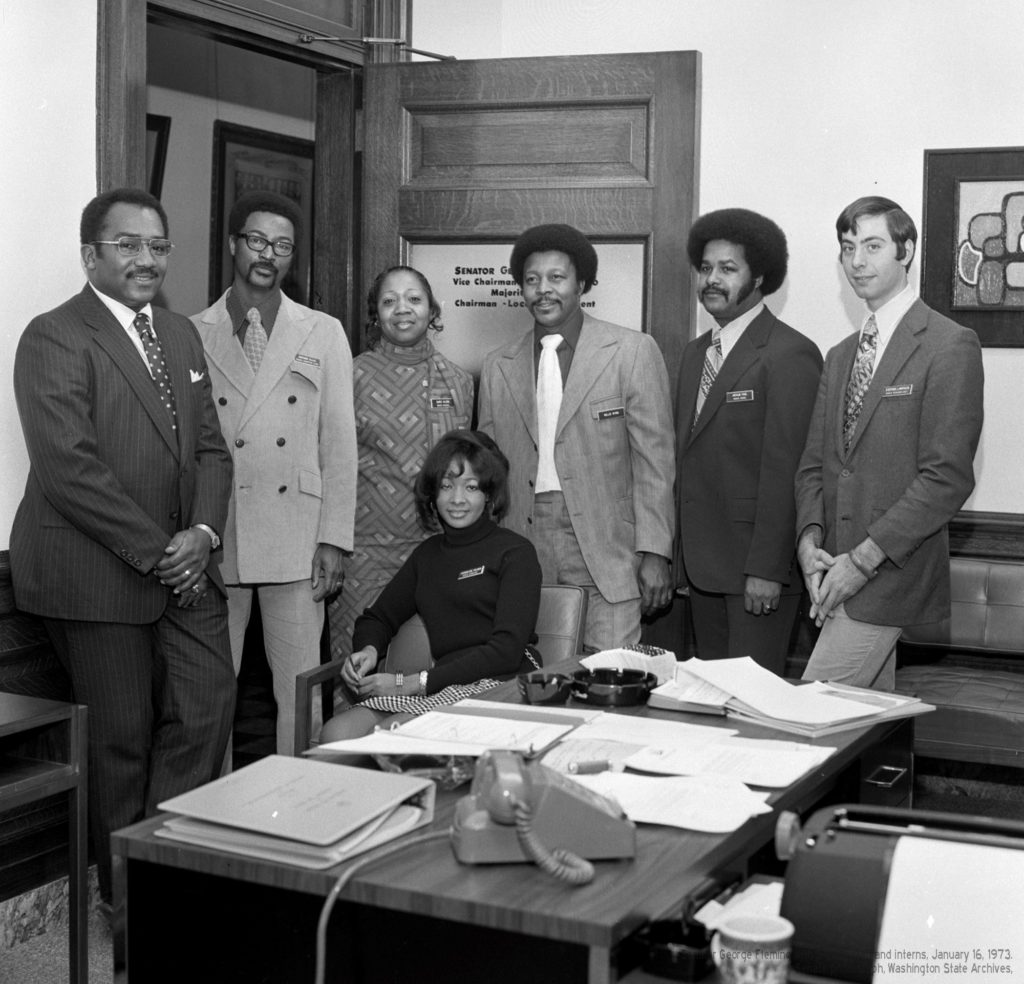 Sen. George Flemming with his staff.