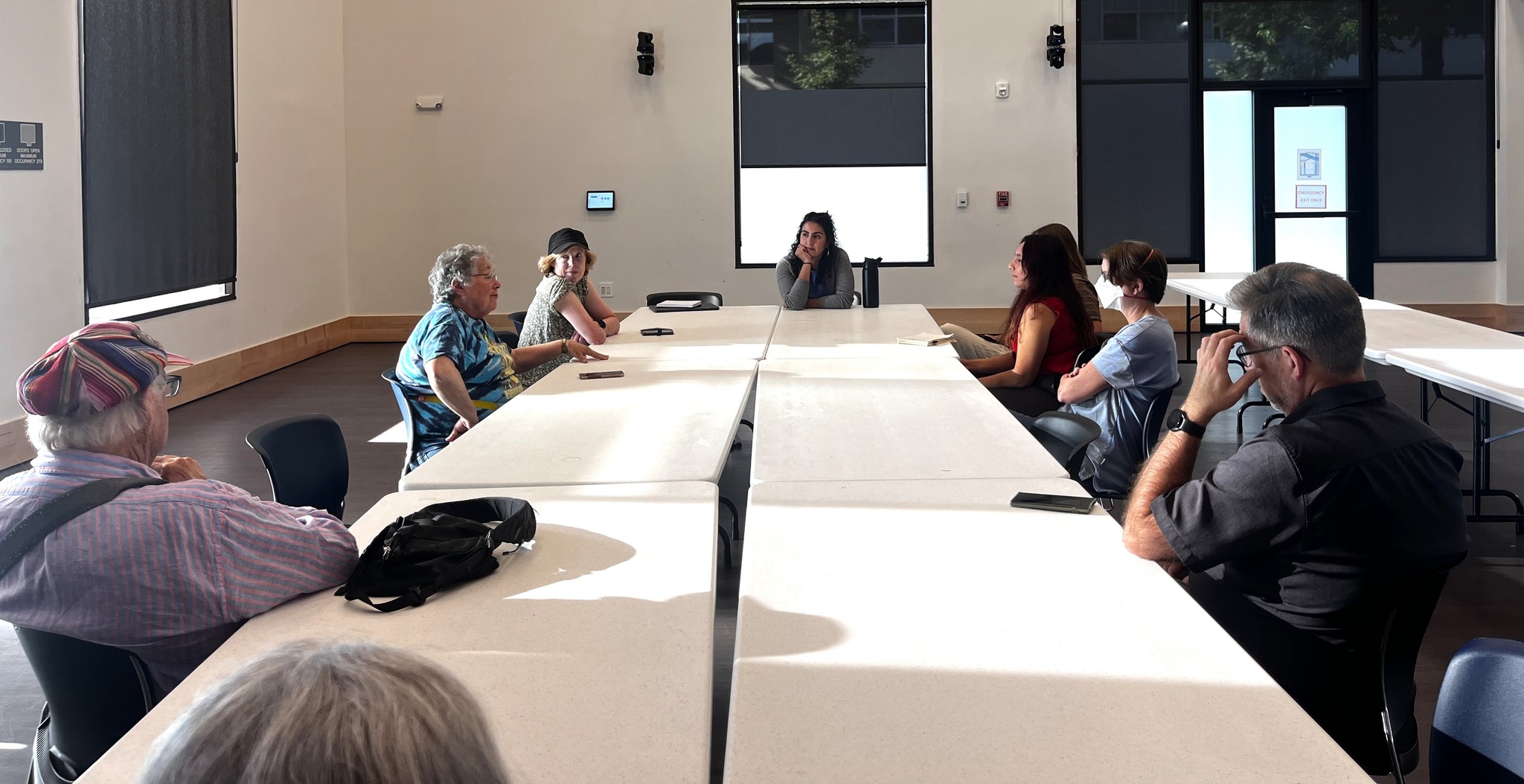 Rep. Farivar sits with constituents at a July Community Conversation.