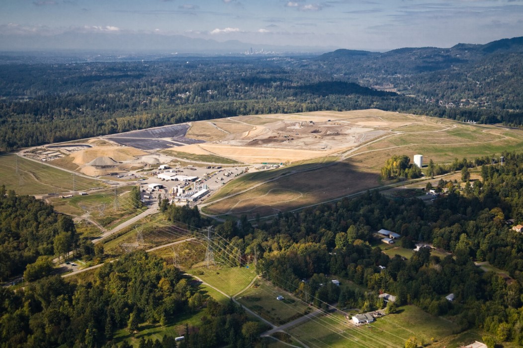 Cedar Hills Regional Landfill in King County, one of the largest municipal solid waste landfills in the Pacific Northwest. (King County Solid Waste Division)